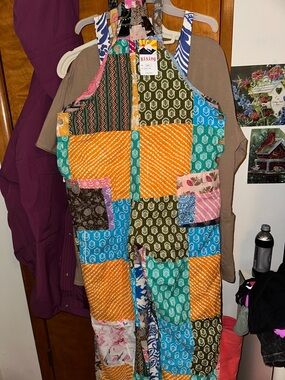 NWT Patchwork cotton overalls